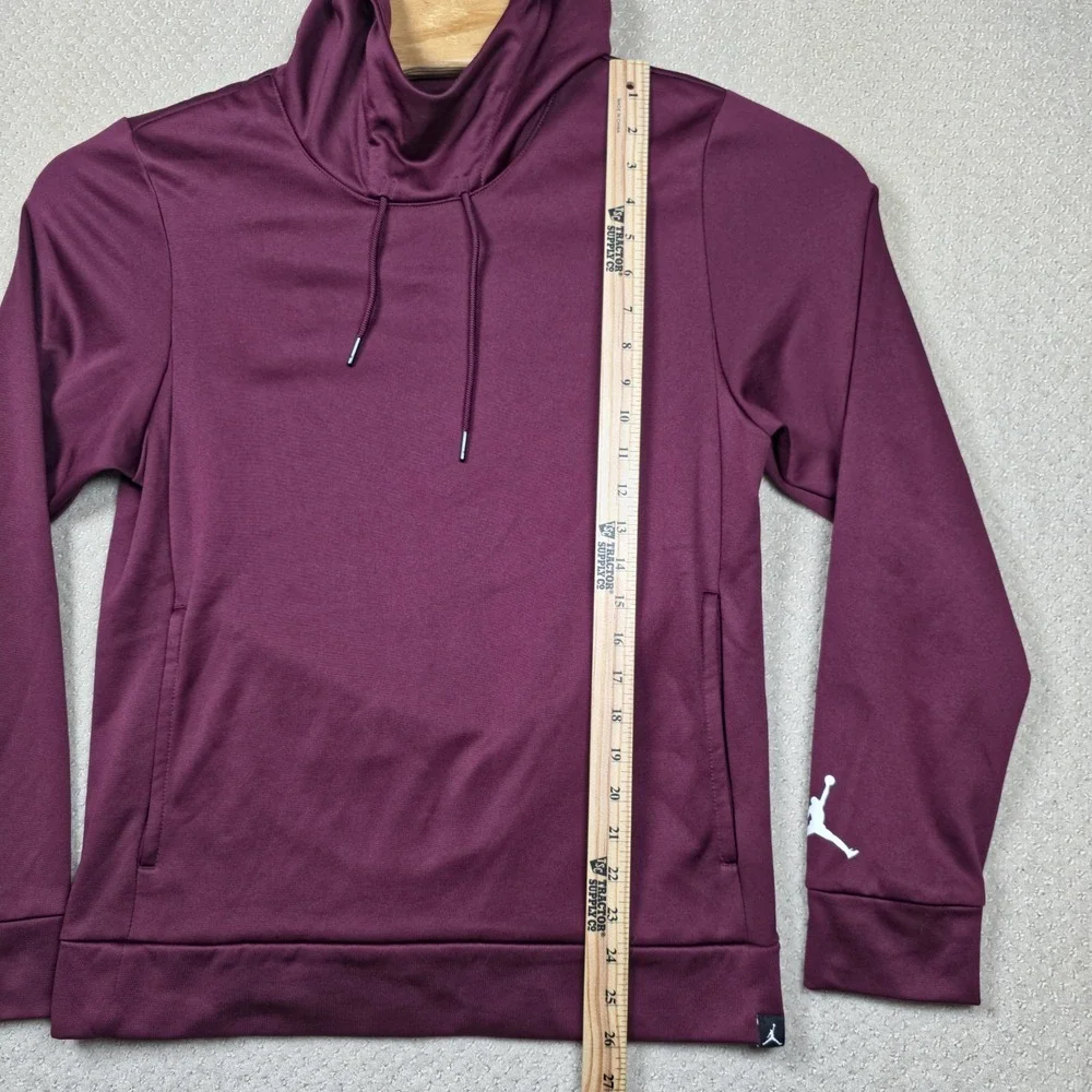 Jordan Therma-FIT Hoodie‎ Mens Small Burgundy Jumpman Sweatshirt Funnel Neck Gym